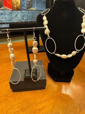 Gold-Tone Beaded Statement Necklace and Earring set- Women Jewelry